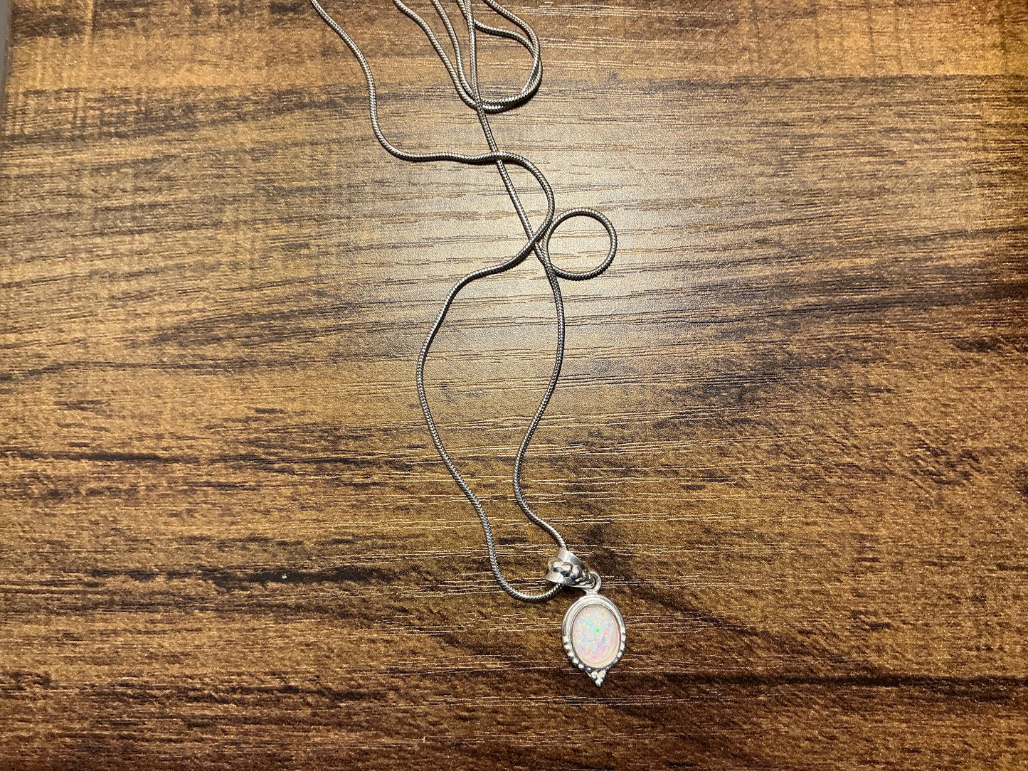 7x9mm White OPAL Necklace Australian aaa