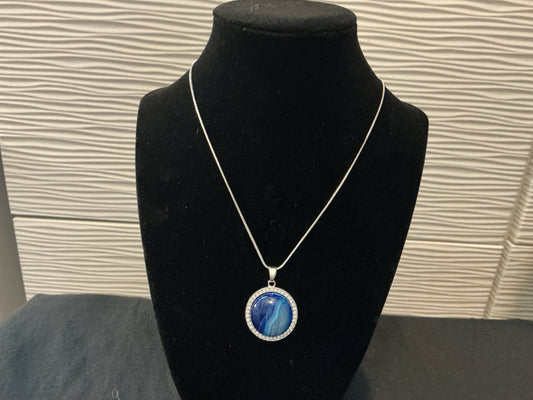 20mm Round Lapis Luzuli Necklace