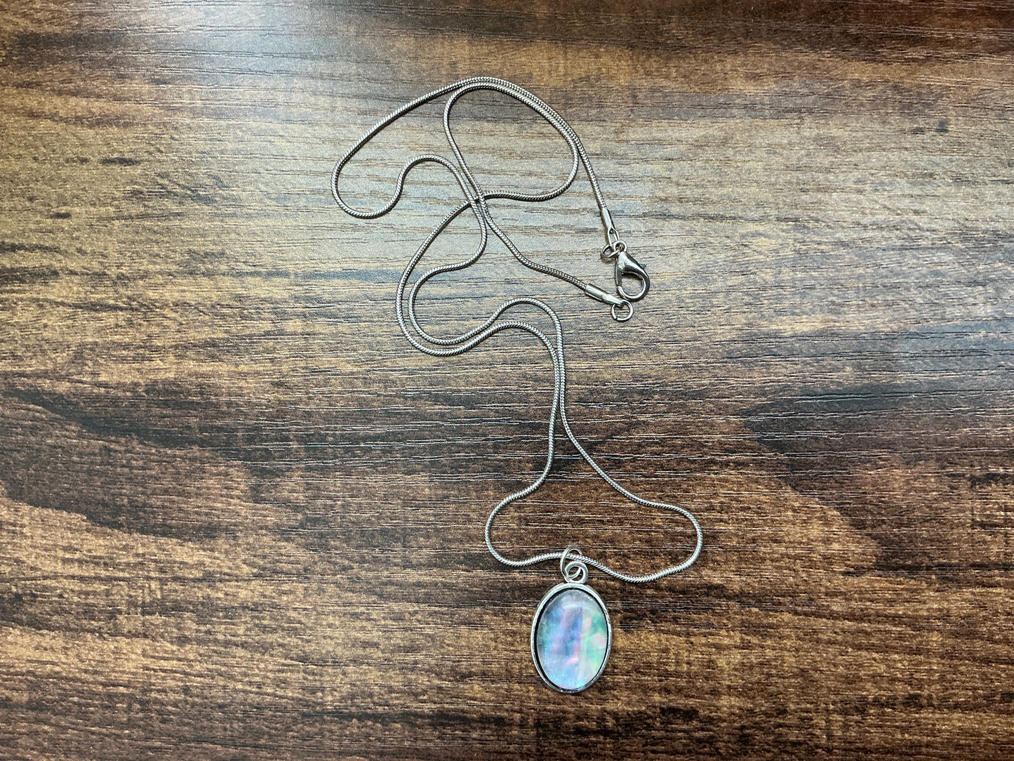 13x18mm Ethiopian OPAL Necklace multicolor White