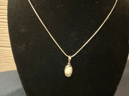 8x10mm Ethiopian White Opal Necklace