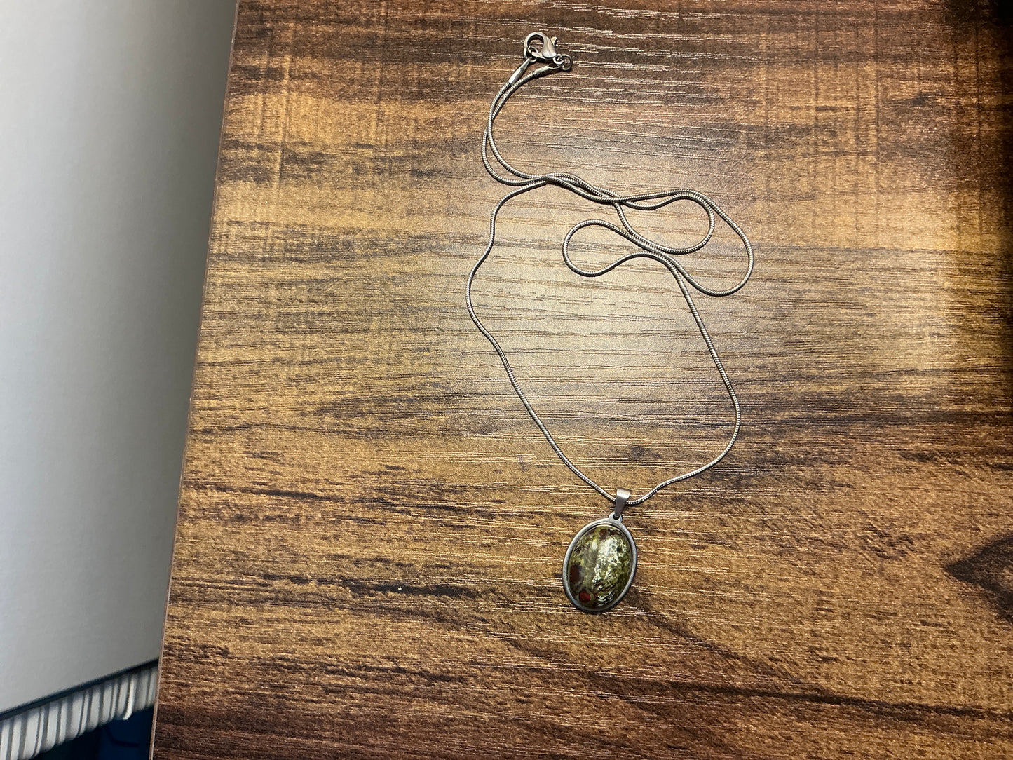 13x18 Moss Green Agate Necklace