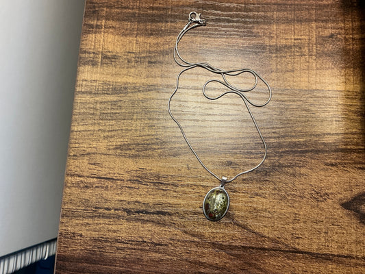 13x18 Moss Green Agate Necklace