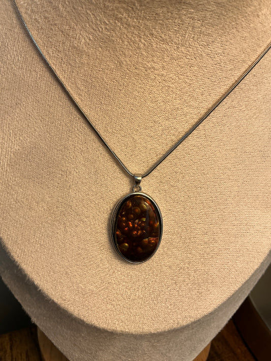 24x16mm Fire Agate Pendant