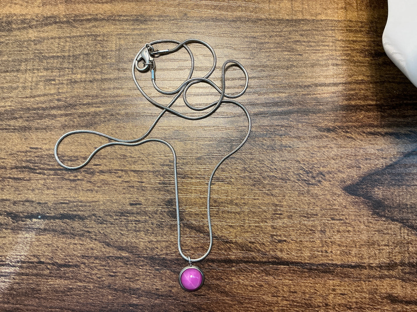 8mm Round Synthetic Ruby Necklace