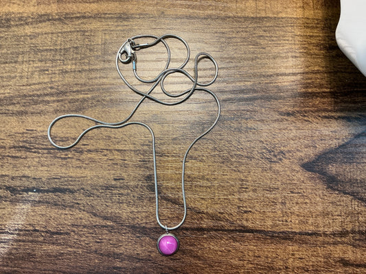 8mm Round Synthetic Ruby Necklace