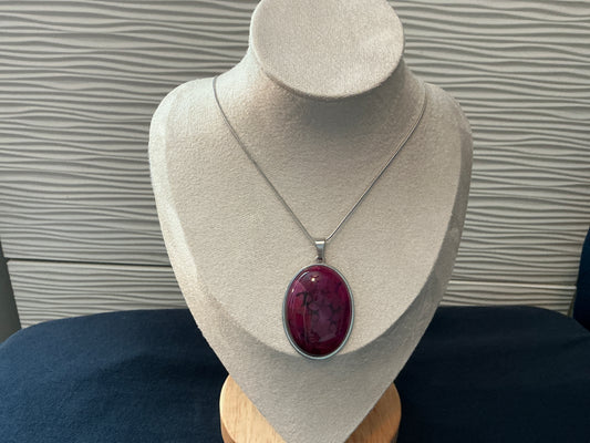 40x30mm Magenta Dragons Vein Dyed Crackle Agate